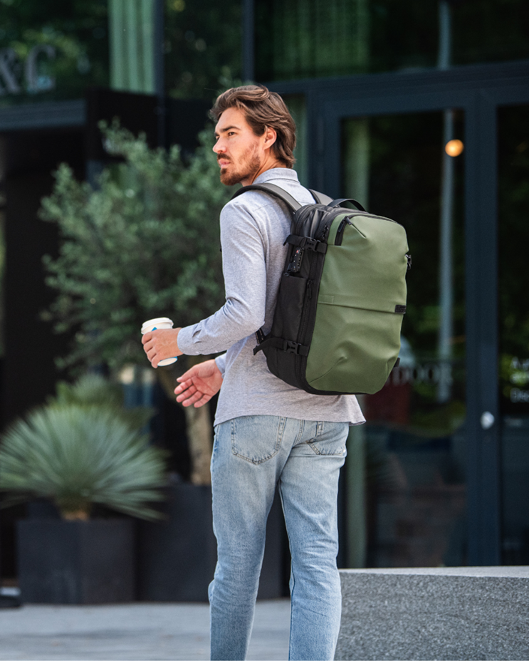 Vacuum Backpack for Travel (Carry-On) – Olive Green | Airback Vacuum Backpack for Travel (Carry-On) – Olive Green | Airback