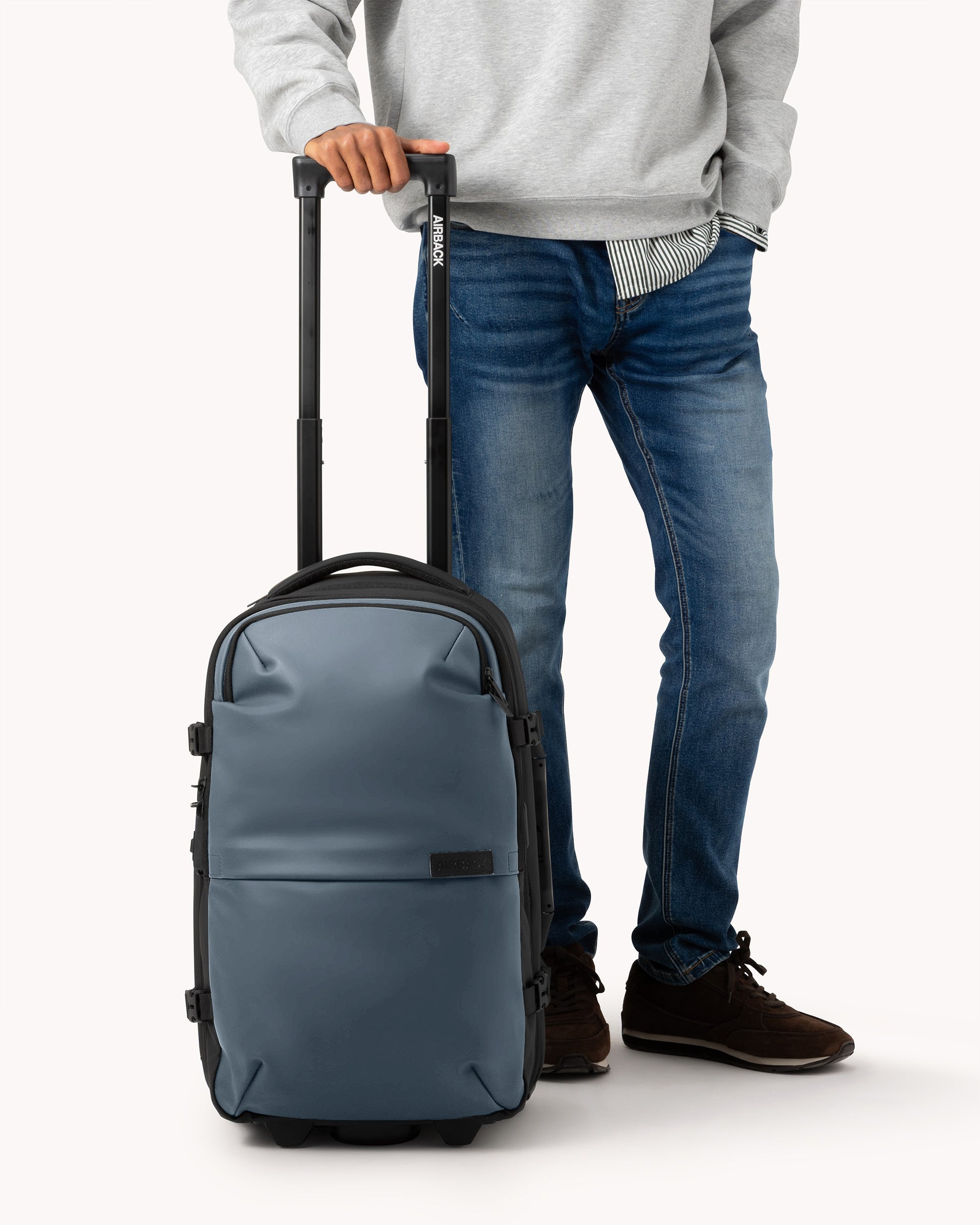 Vacuum Backpack with Wheels Bundle (Carry-On 2-in-1) - Navy Blue | Airback