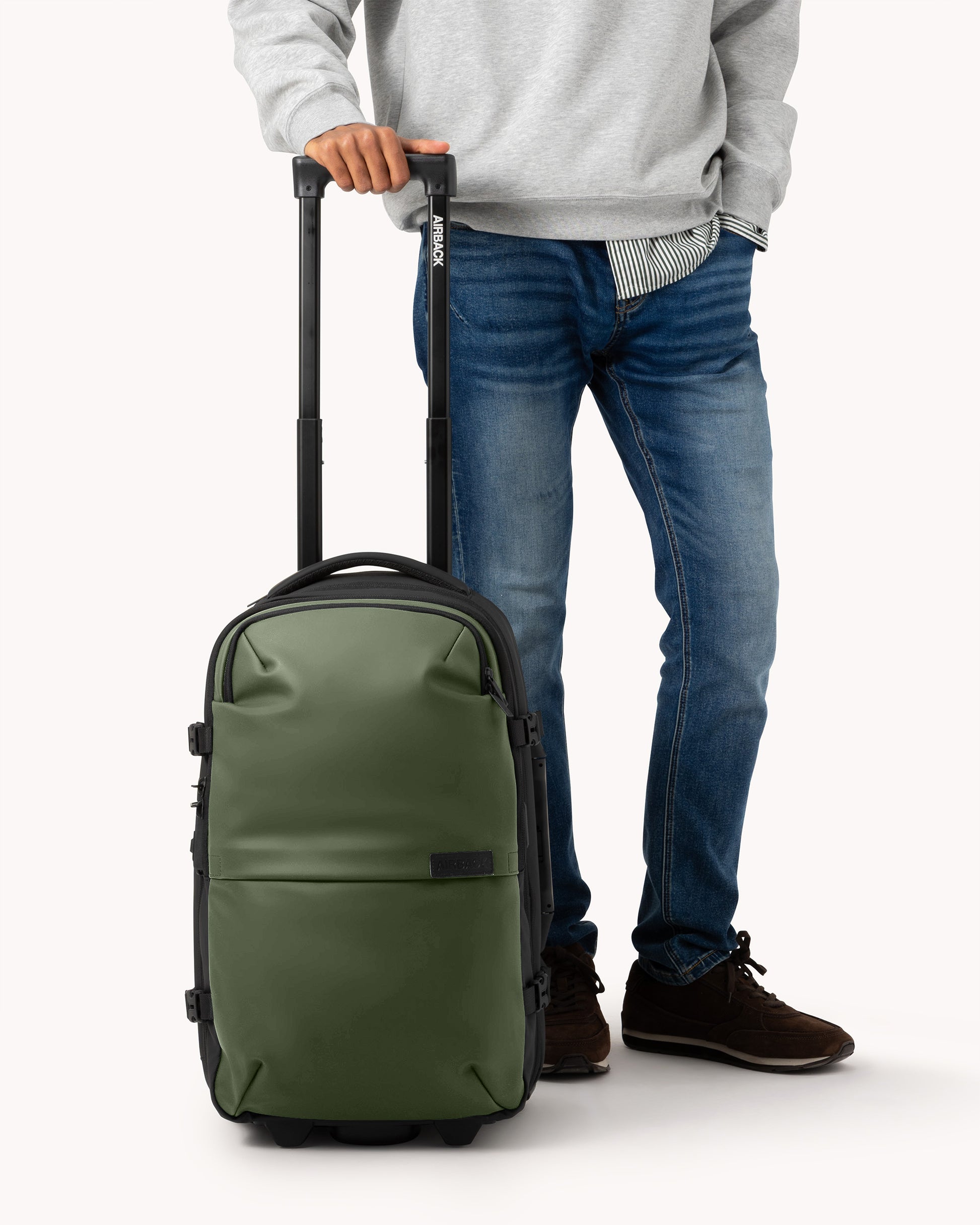 backpack on wheels for travel The Savvy ROLLERPACK SLEEK 36L Large / SLEEK Black Made from durable Airline Approved Underseat Rolling Backpack