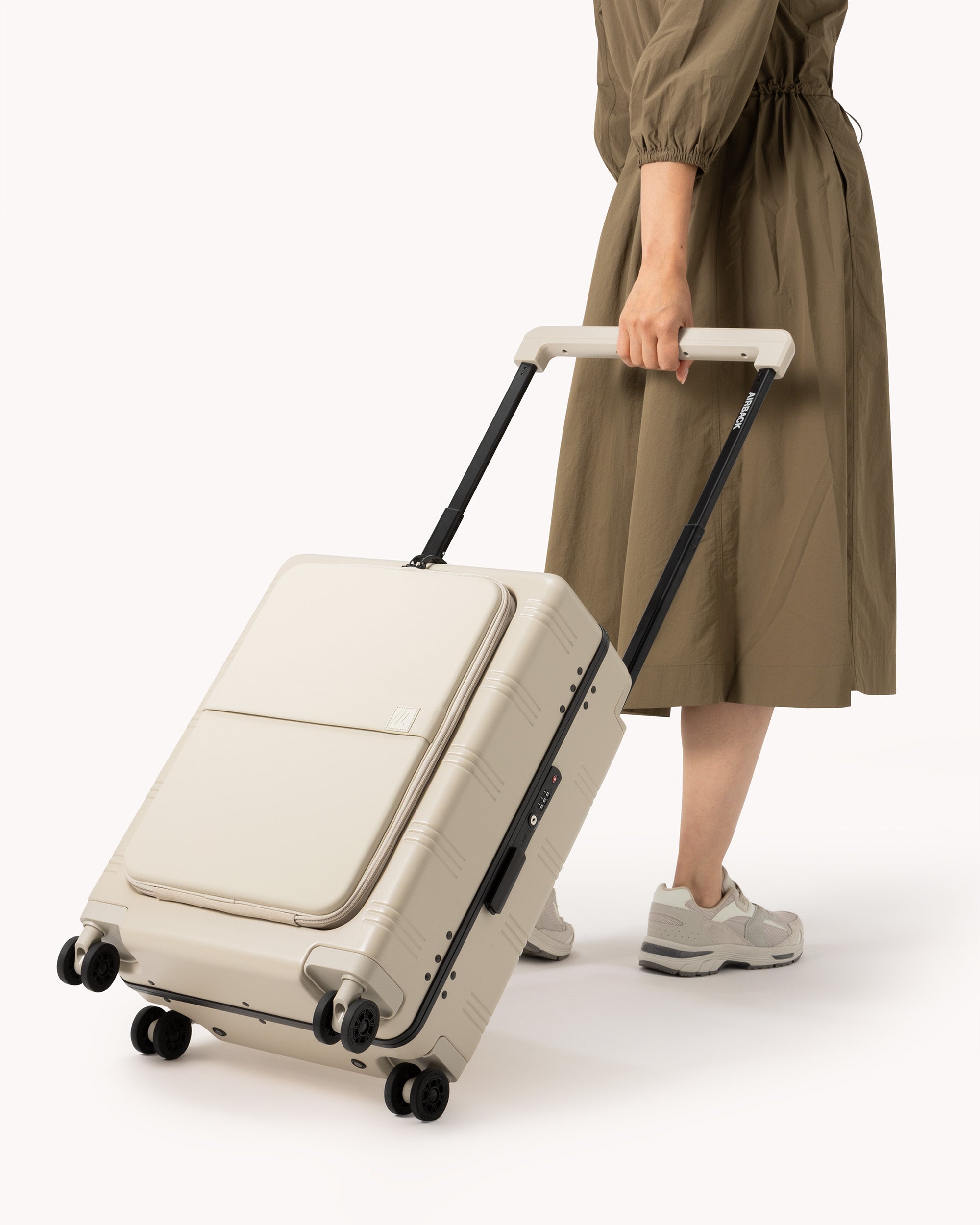Zipperless Aluminum Carry-On Suitcase – Light Sand | Airback - Airback
