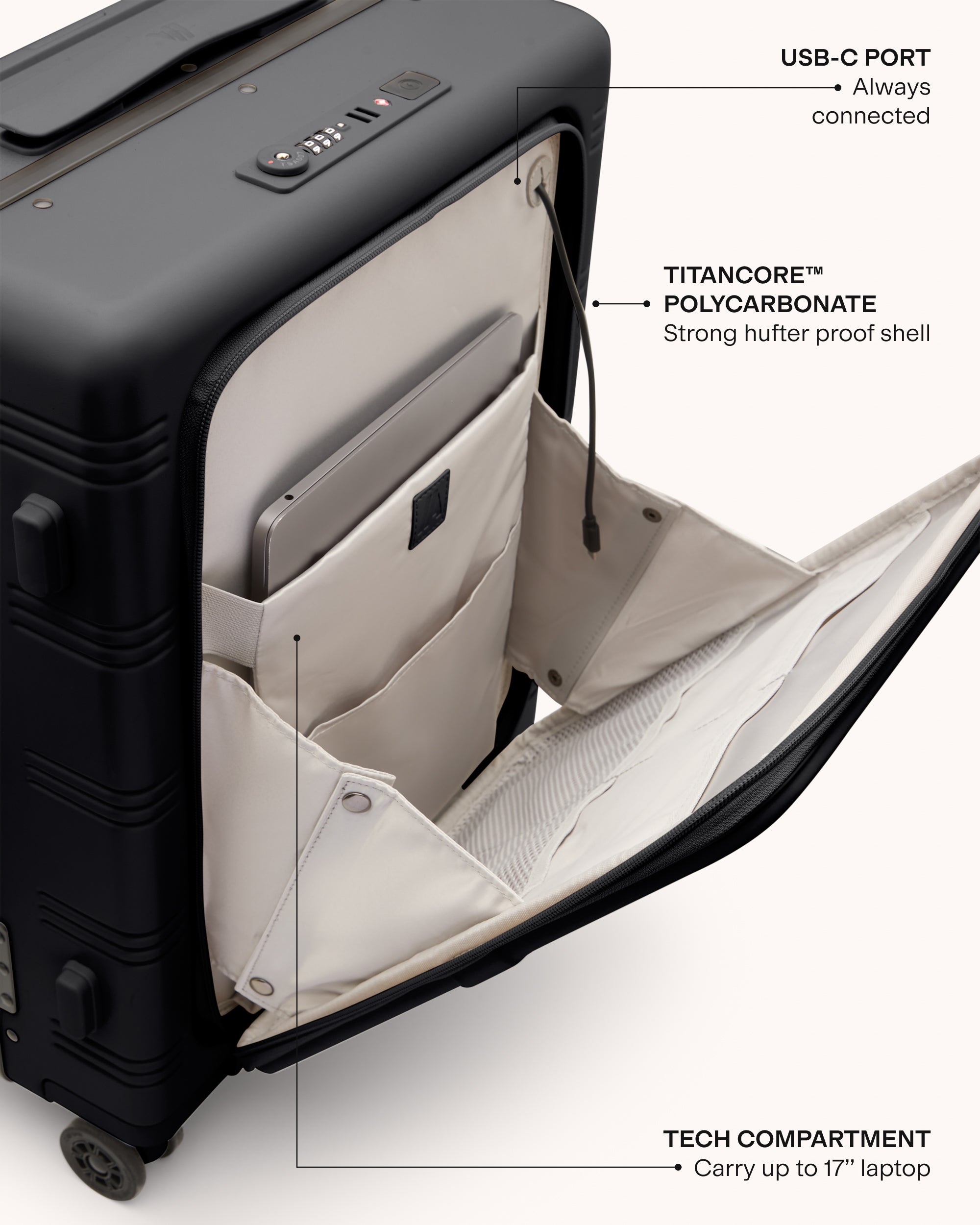 Zipperless Aluminum Carry-On Suitcase – Matt Black | Airback - Airback