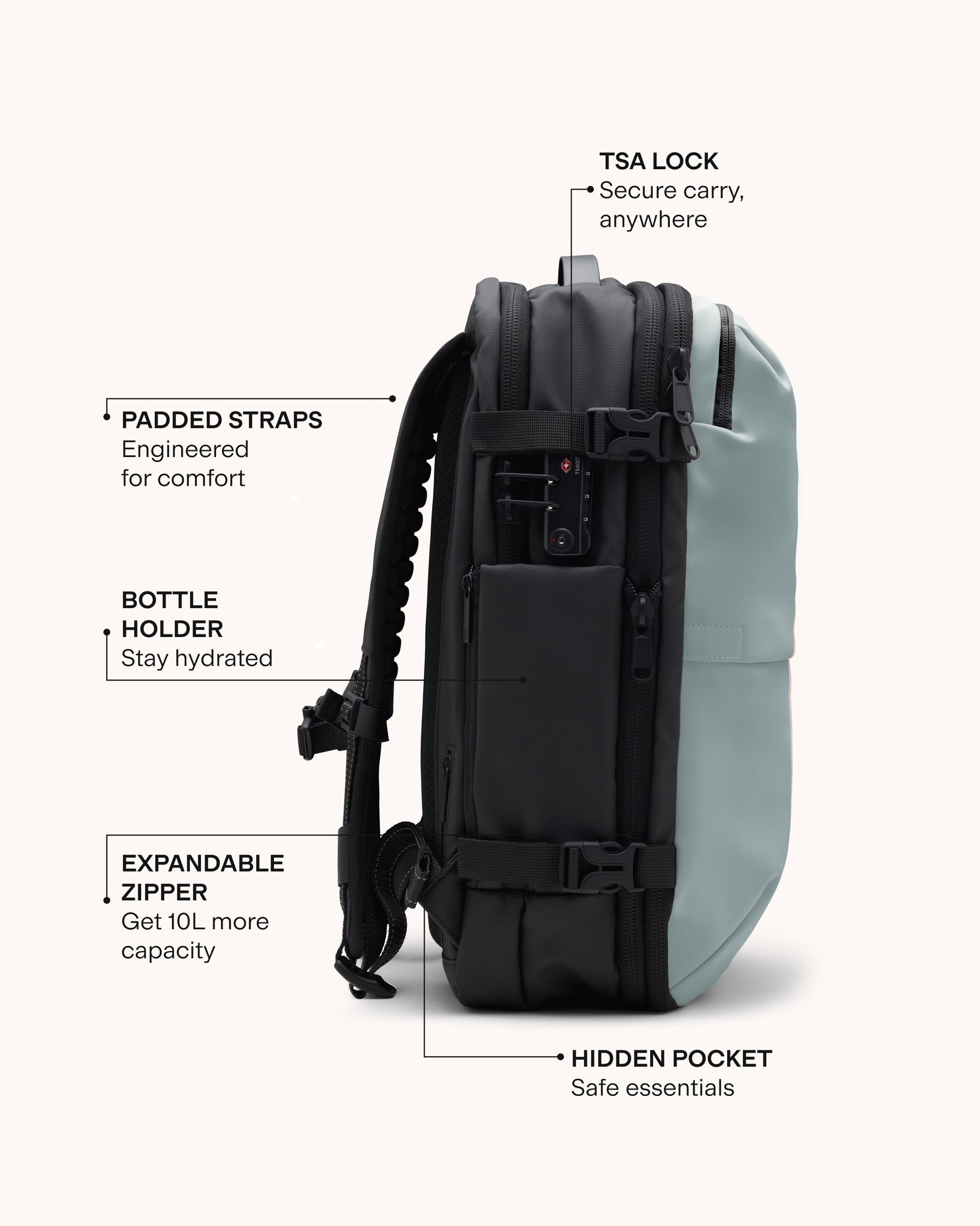 Vacuum Backpack for Travel (Carry-On) – Ash Grey | Airback