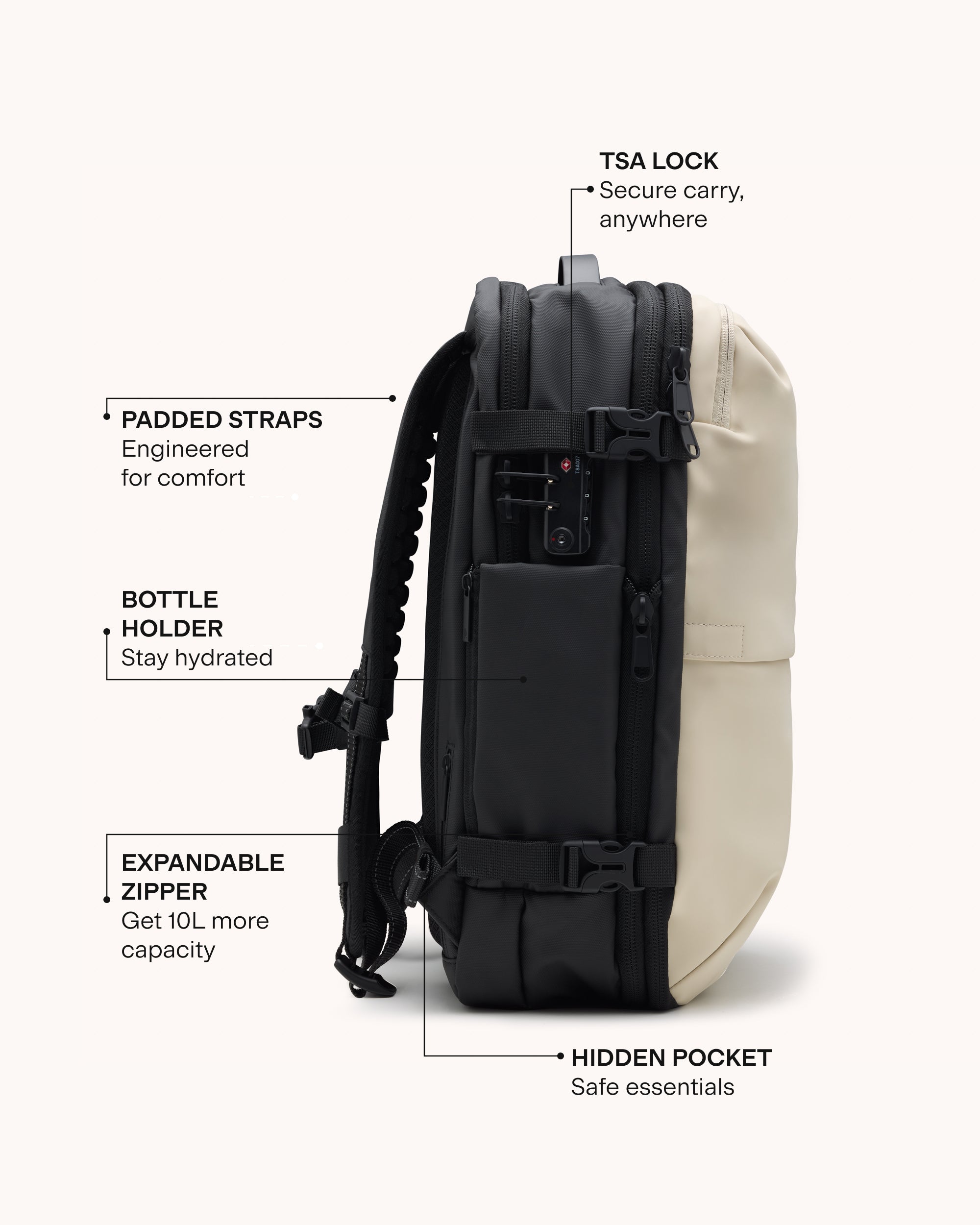 Vacuum Backpack for Travel (Carry-On) – Light Sand | Airback - Airback